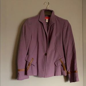 Anne Klein Lilac Blazer with Leather Details